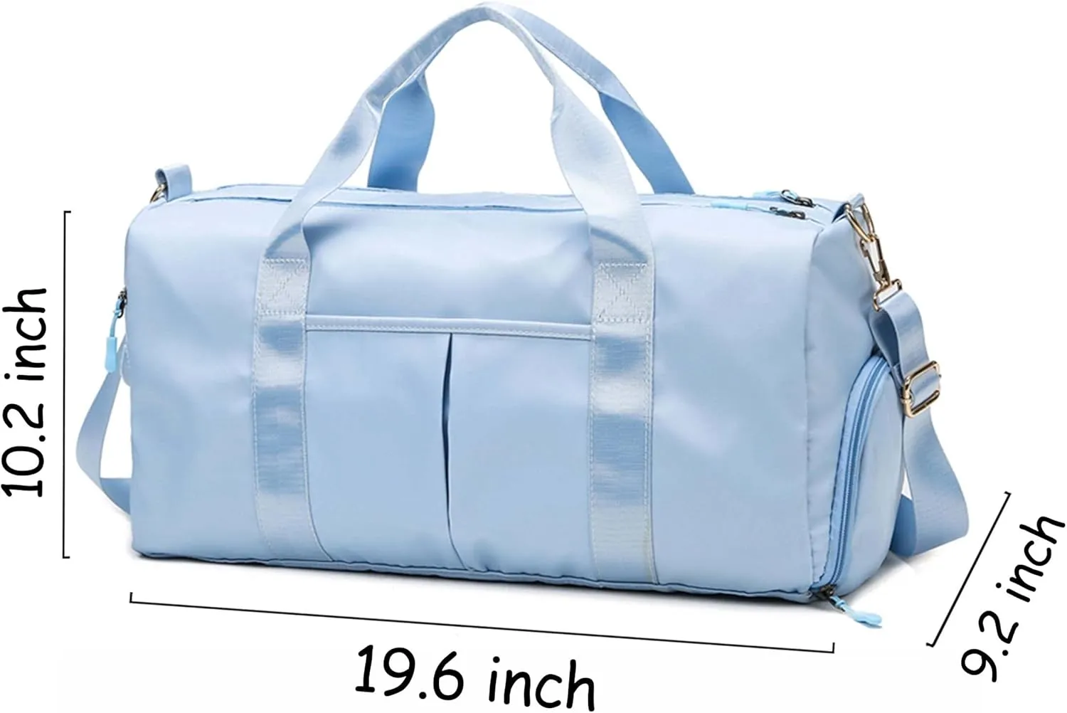 Personalized Travel Bag for Women, Bridesmaid Gift Bag, Weekender Bag with Embroidered Name, Monogram Overnight Duffle Bag with Shoe Compartment and Wet Pocket for Airplane,Gym,Dance,Overnight (Blue)