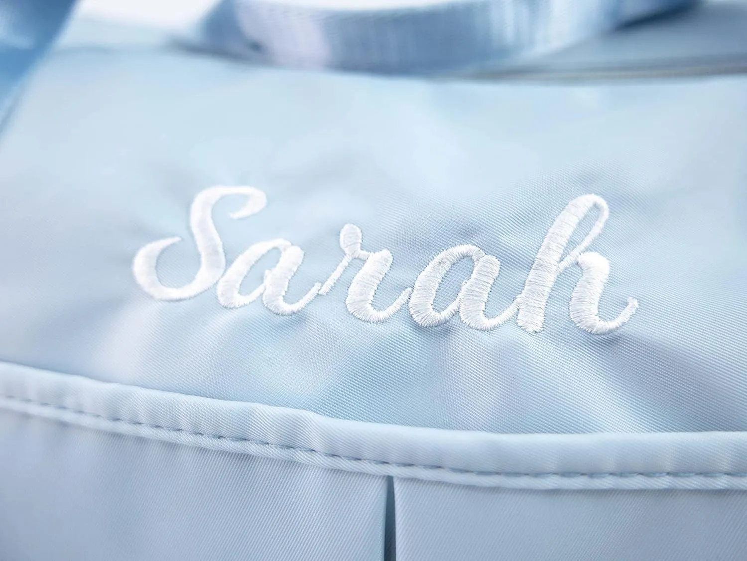 Personalized Travel Bag for Women, Bridesmaid Gift Bag, Weekender Bag with Embroidered Name, Monogram Overnight Duffle Bag with Shoe Compartment and Wet Pocket for Airplane,Gym,Dance,Overnight (Blue)