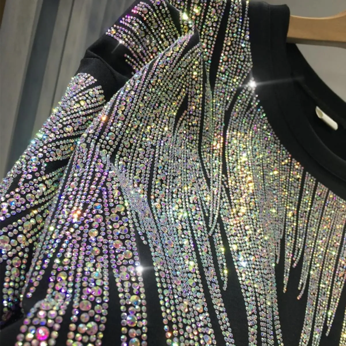Plus Size Tops Short Sleeve Oversized Graphic Tees for Women Men Summer Rhinestones Shirts Loose Fit Unisex