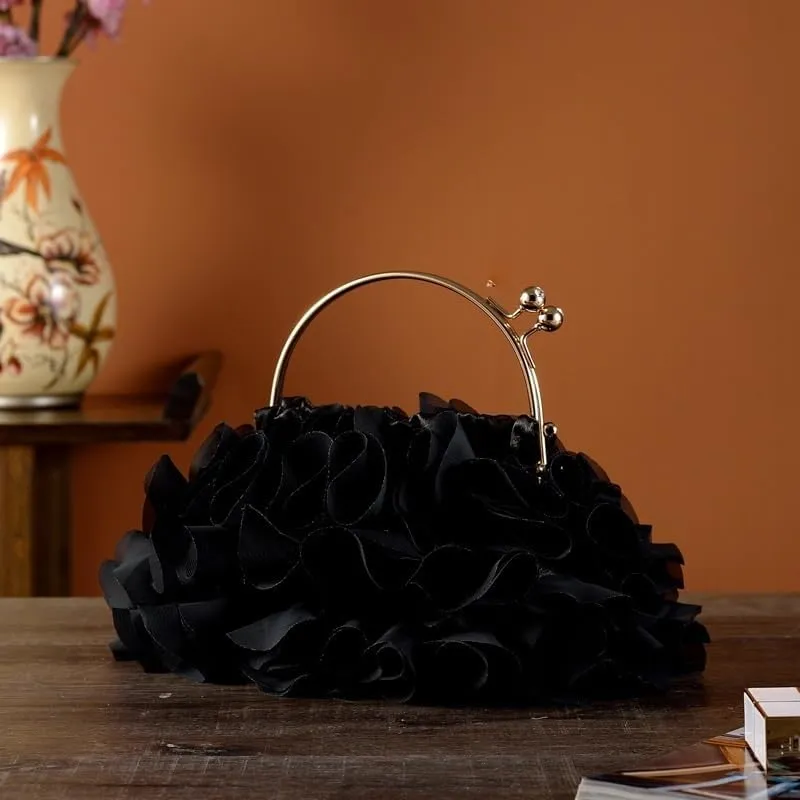 Portable Flower Banquet Handbag For Brides Cheongsam Wedding Purse