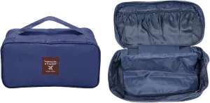 Portable Travel Organizer Storage Bag Pouch for Bras Lingerie Toiletries Luggage Storage Case, Waterproof, Navy
