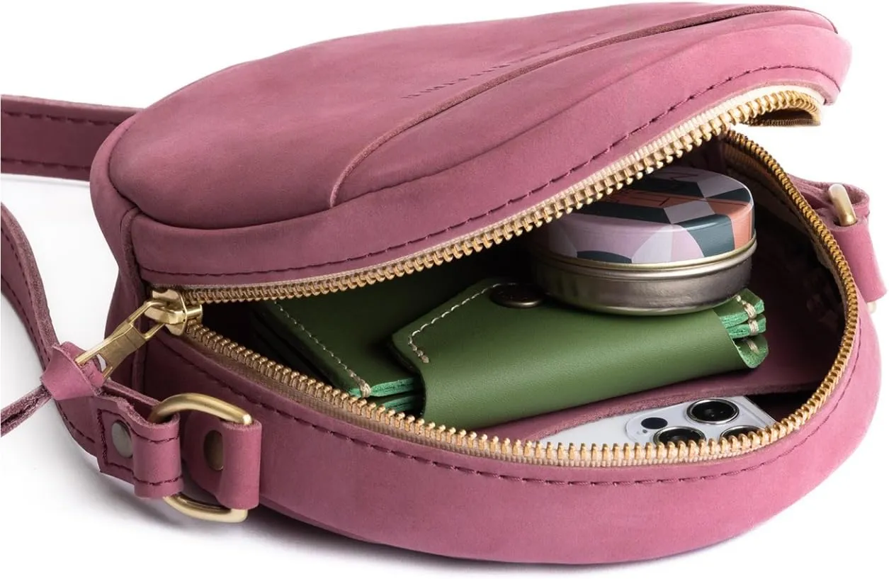 Portland Leather Goods Circle Crossbody Bag for Women  Handmade from the Finest Full-Grain Hides