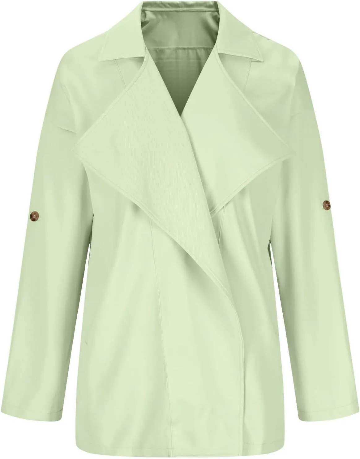 Puffer Jacket Womens Plus Size Button Thin Winter Coat Casual Cardigan Long Sleeve Trench Jackets with Pockets