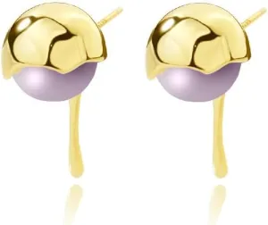 RAFER. Dangle Earrings for Women, 925 Sterling silver Earrings, Handmade 18K Gold Plated Lava pearl Earrings