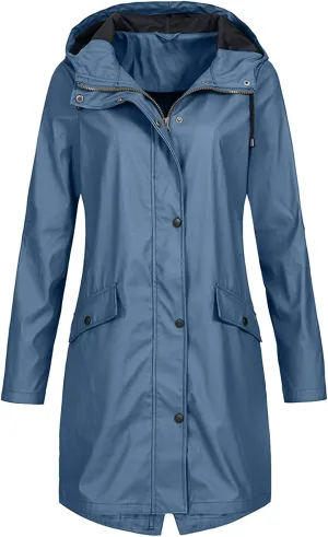 Rain Jackets for Women Hooded Raincoat Windproof Lightweight Lined Windbreaker Travel Jackets