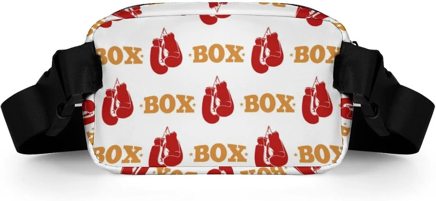 Red Boxing Gloves. Belt Bag Fanny Pack for Women Men Crossbody Waist Bag Pack Adjustable Casual Bag for Travel Running Workout Cycling