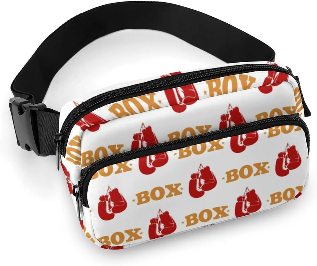 Red Boxing Gloves. Belt Bag Fanny Pack for Women Men Crossbody Waist Bag Pack Adjustable Casual Bag for Travel Running Workout Cycling