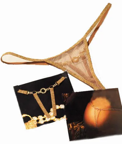 Rhinestones Panty - Gold