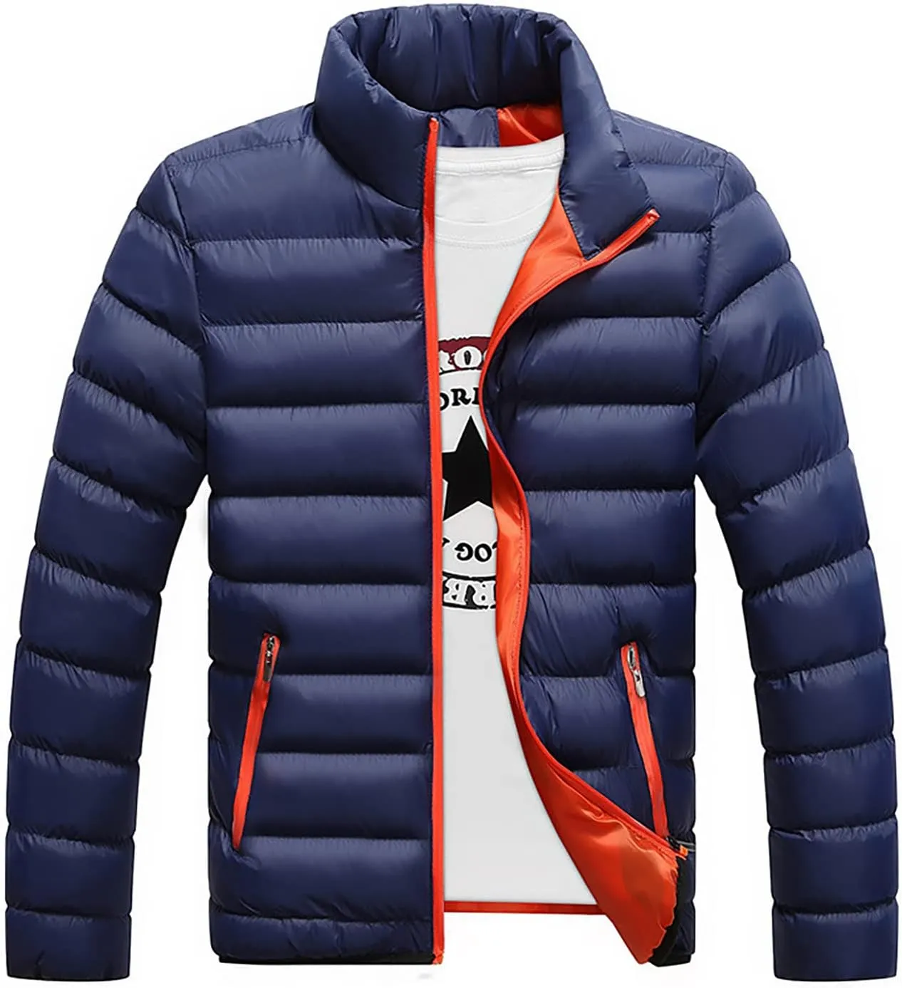 RTRDE Casual Jackets Lightweight Windbreaker Bomber Jacket Casual Zip Up Coats Outwear With Pockets, L-5XL