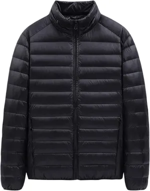 RTRDE Men's Packable Puffer Jacket Down Alternative Jacket Lightweight Warm Quilted Winter Coat Jackets, XL-5XL