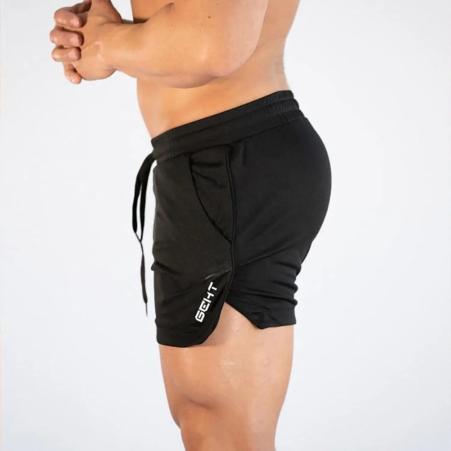 Running Shorts for Men Drawstring Shorts with Pockets Bodybuilding Shorts Gym Short Bottoms Work Shorts for Men