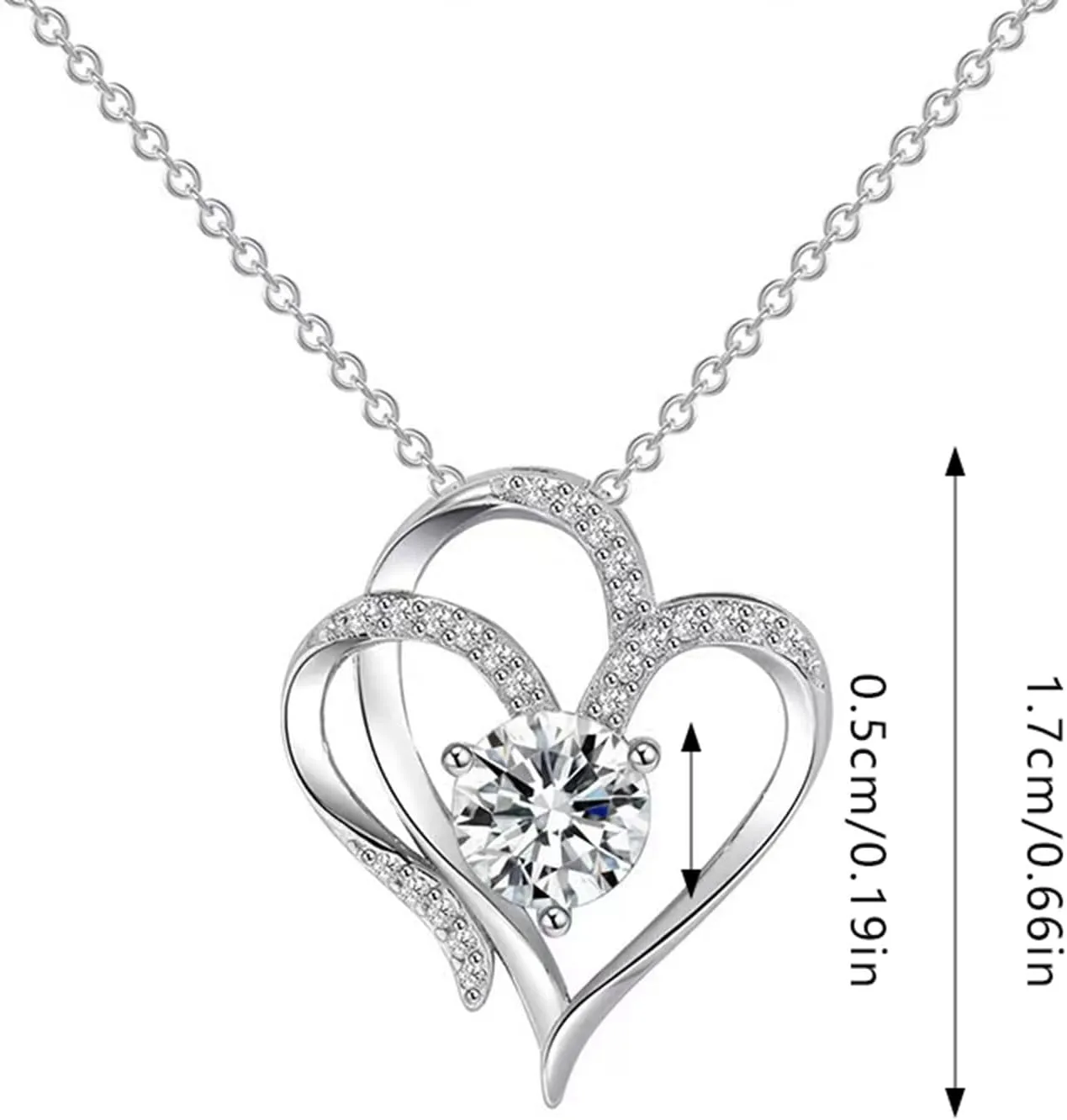 S925 Sterling Silver Heart Necklaces for Women,Dainty CZ Pendant Choker Anniversary Birthday Valentine's Gifts for Wife Mom