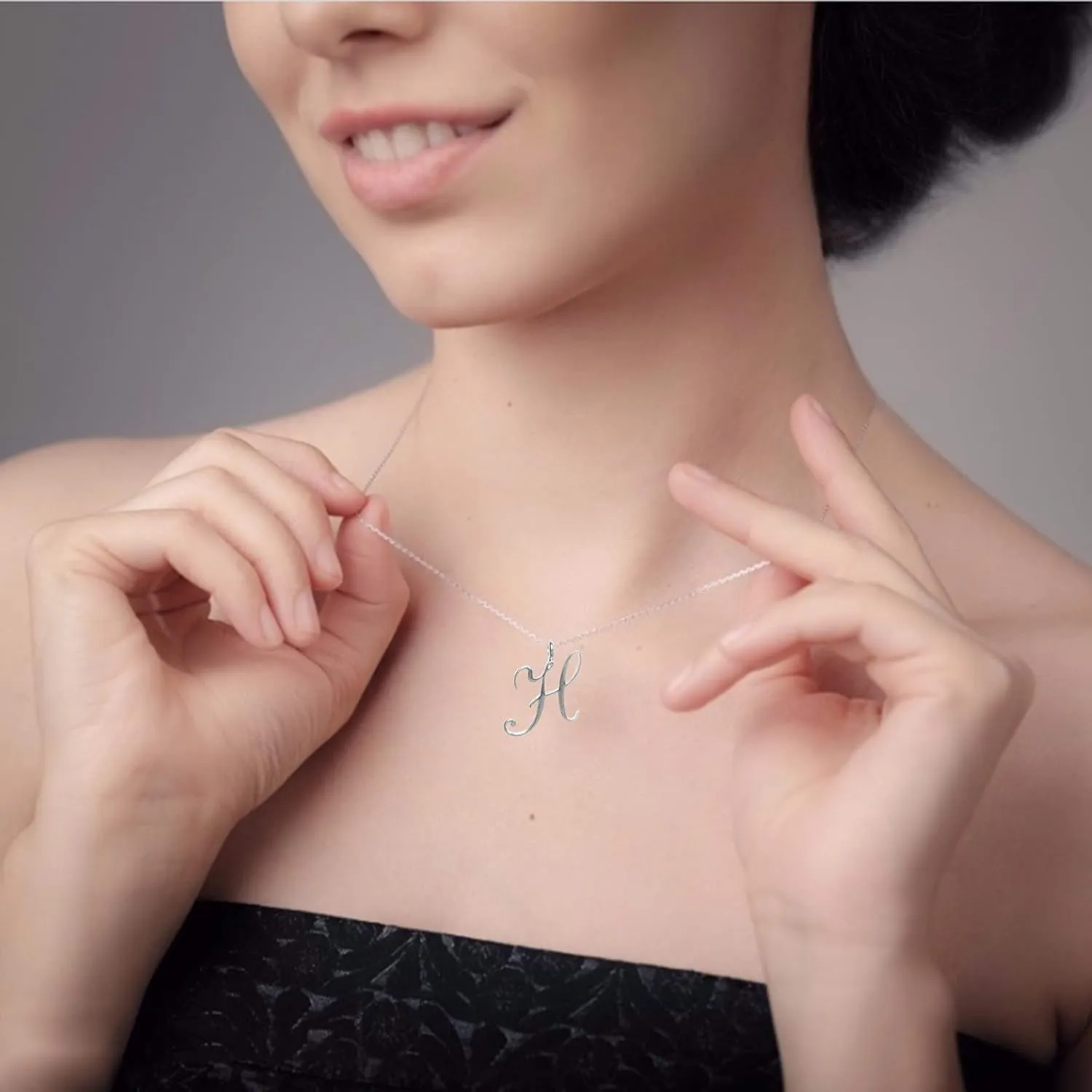 S925 Sterling Silver Initial Necklaces for Women,Dainty 26 Initials Pendant Clavicle Chain Mother's Day Jewelry Gift for Lady