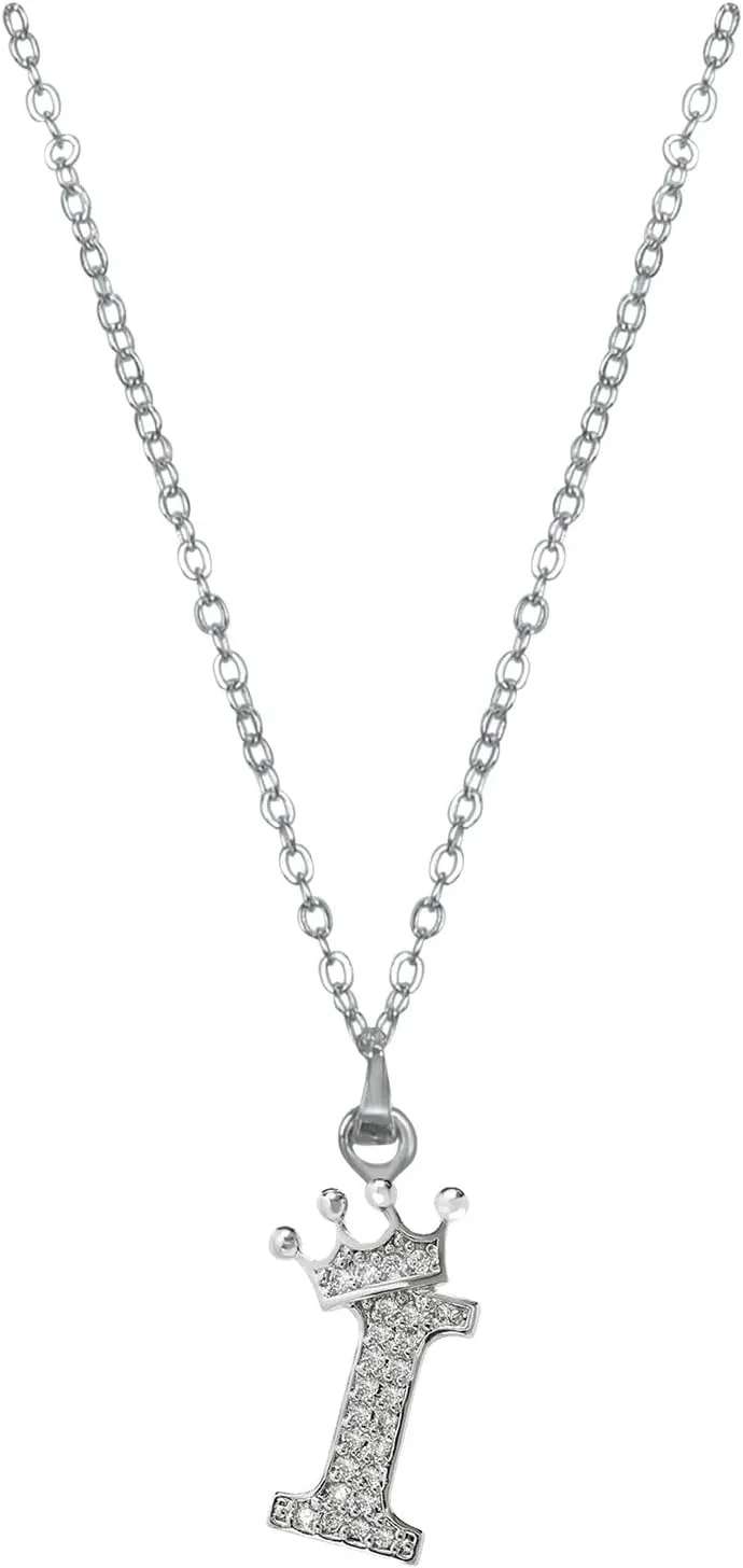 S925 Sterling Silver Initial Necklaces for Women,Dainty Initial Letter Pendant Choker Shiny Diamond Zirconia Cut Long Chain