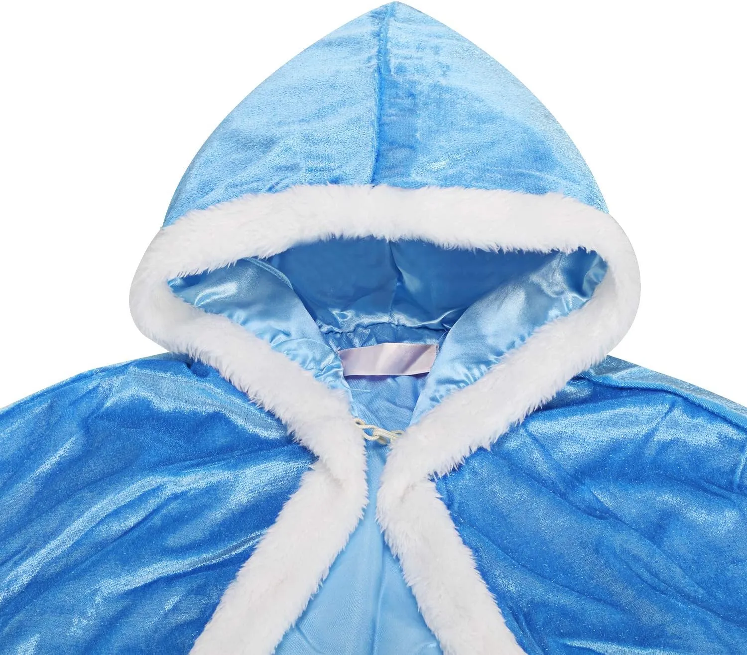 SATINIOR 4 Pieces Fur Princess Hooded Cape Cloaks Costume for Girls Princess Costumes Party Accessories
