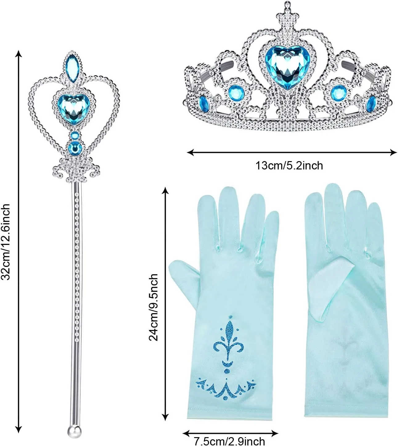SATINIOR 4 Pieces Fur Princess Hooded Cape Cloaks Costume for Girls Princess Costumes Party Accessories