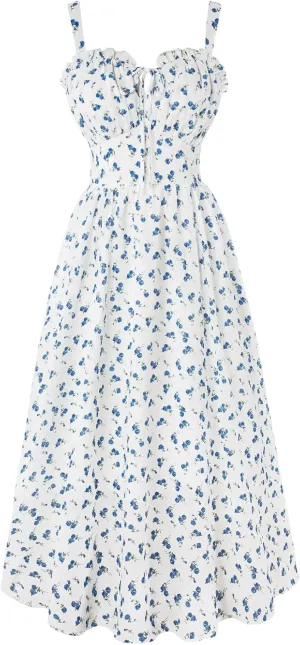 Scarlet Darkness Floral Corset Dress Summer Dresses for Women 2025 Milkmaid Dress Cottagecore Fairy Dresses