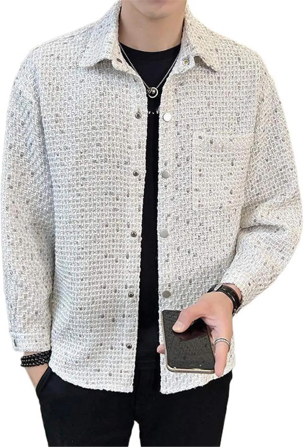 Shirt style jacket spring and autumn lapel casual jacket men's tops