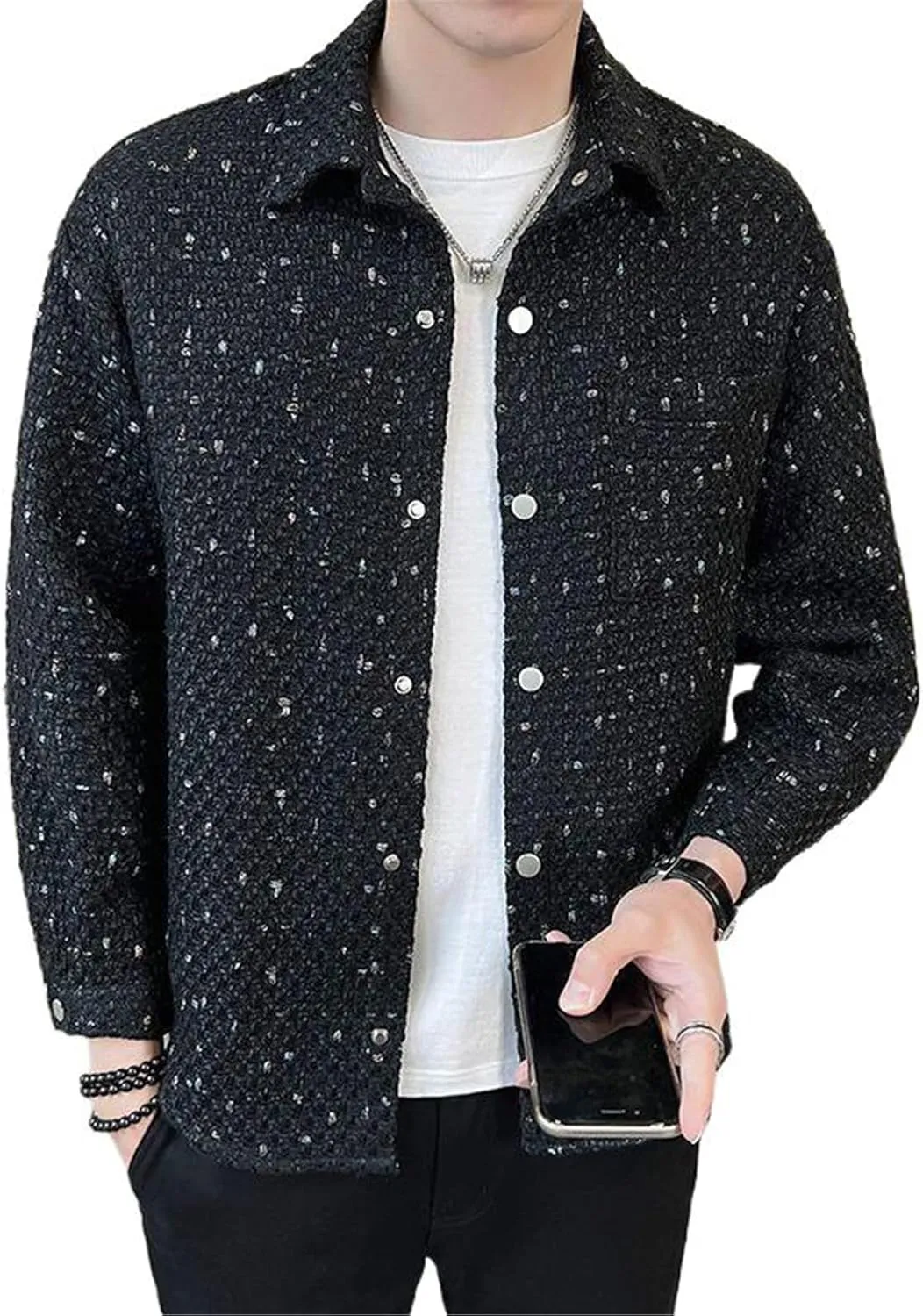 Shirt style jacket spring and autumn lapel casual jacket men's tops