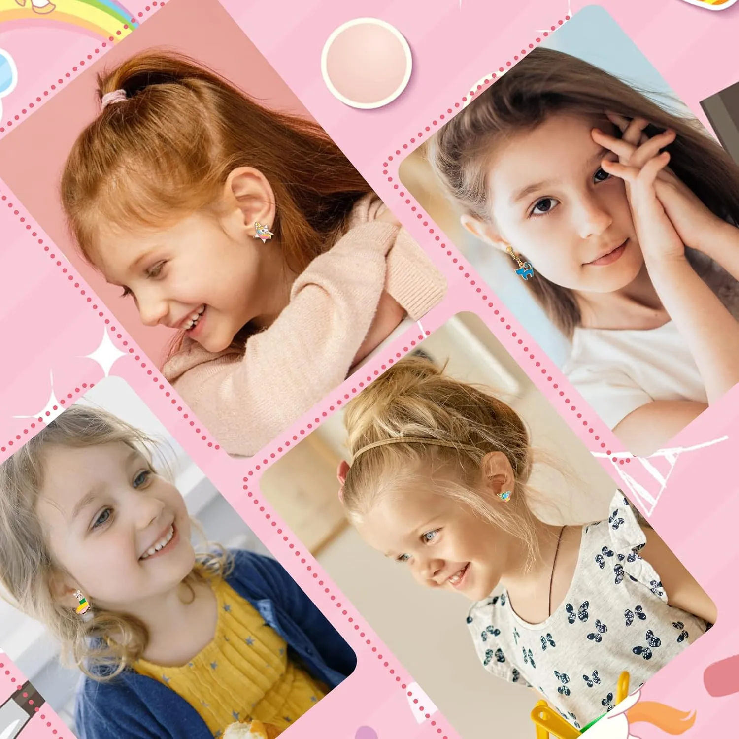 Shyflpopo Kids Clip On Earrings for Girls 20/30/40 Pairs Hypoallergenic Clip on Earrings for Kids Cute Animal Clip on Earrings for Little Girls Toddlers Jewelry Set Party Favor Gift