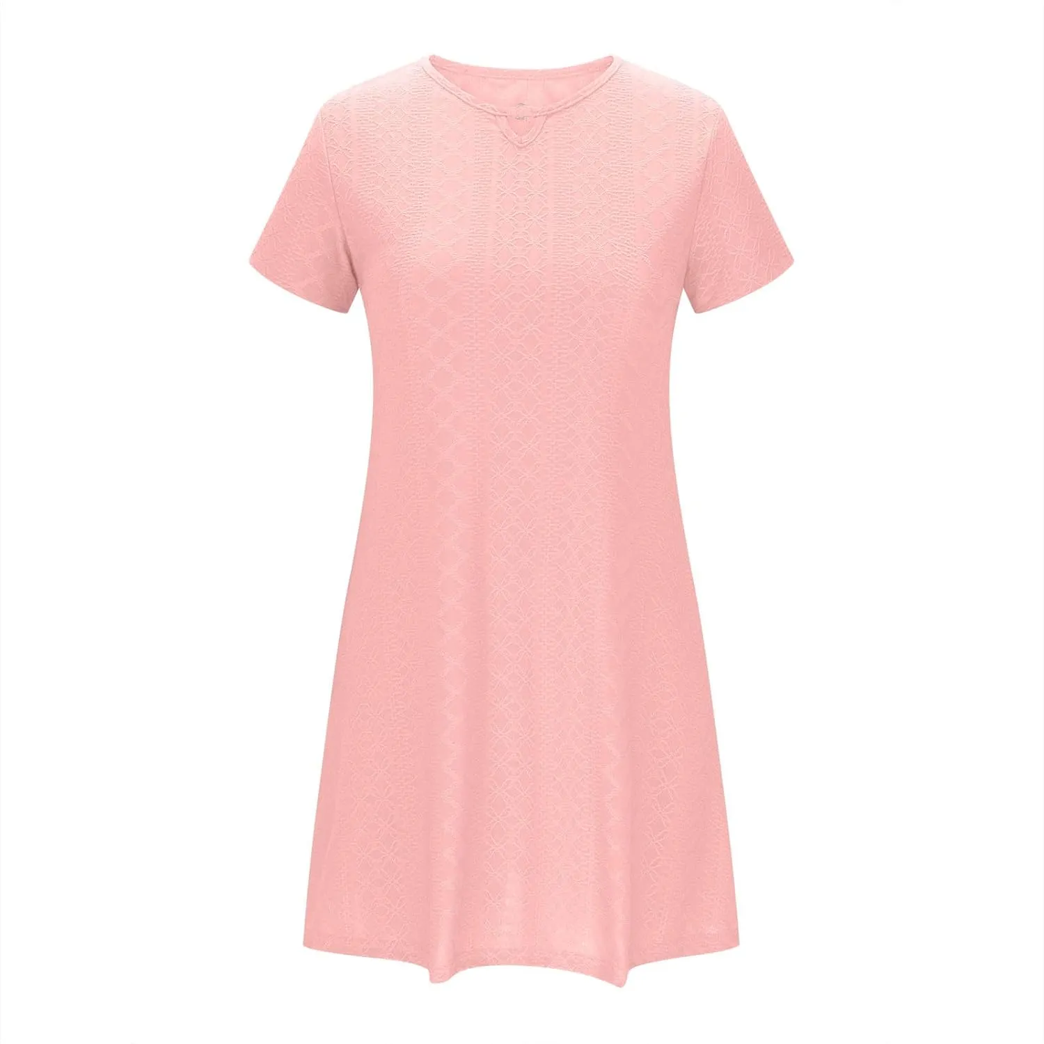 Sinzelimin Summer Dresses for Women 2025 Dressy Casual Midi Dress Short Sleeves Crewneck Bohemian Style Beach Sundress