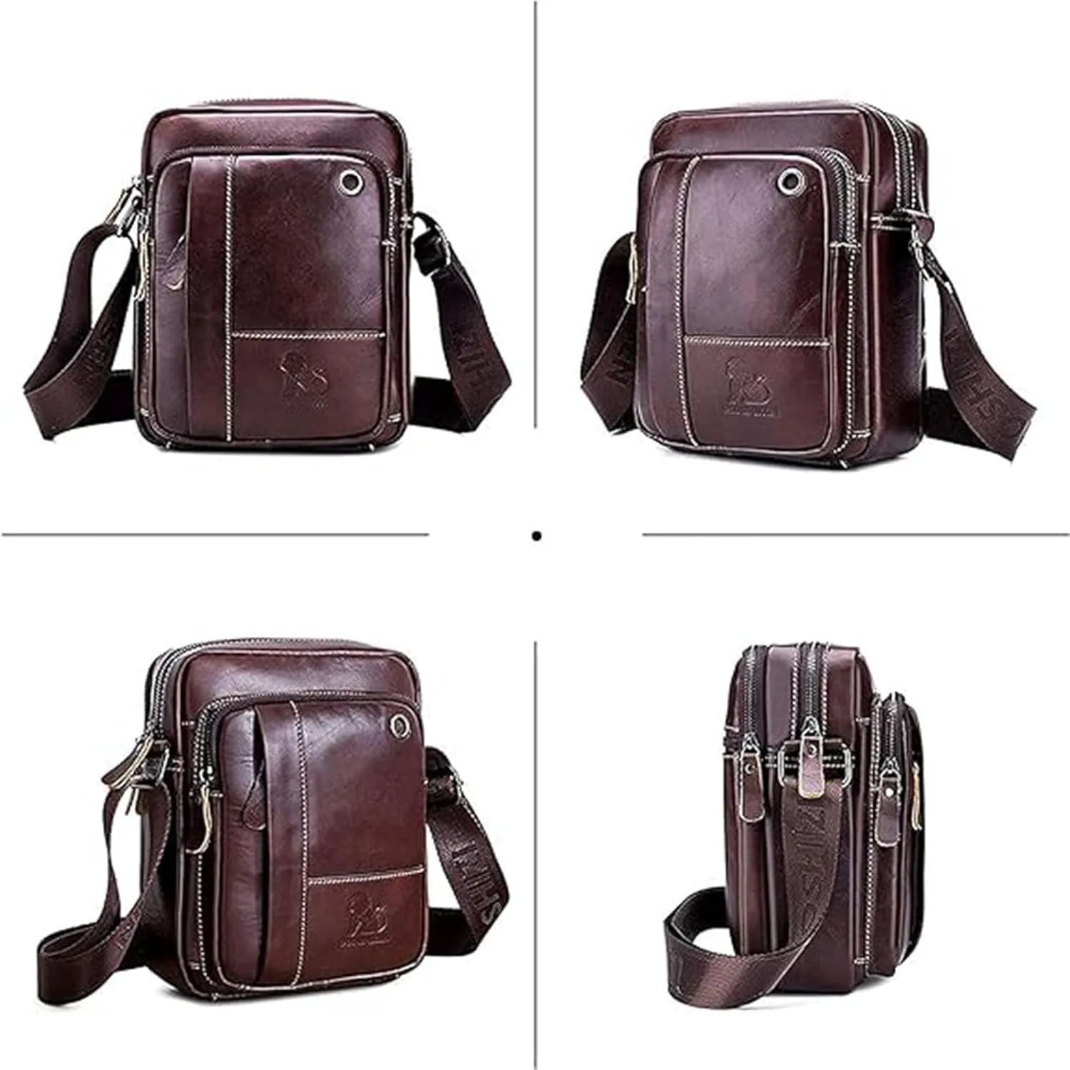 Small Crossbody Bags for Men Women,Genuine Leather Messenger Purse,Trendy Design Satchel Bag