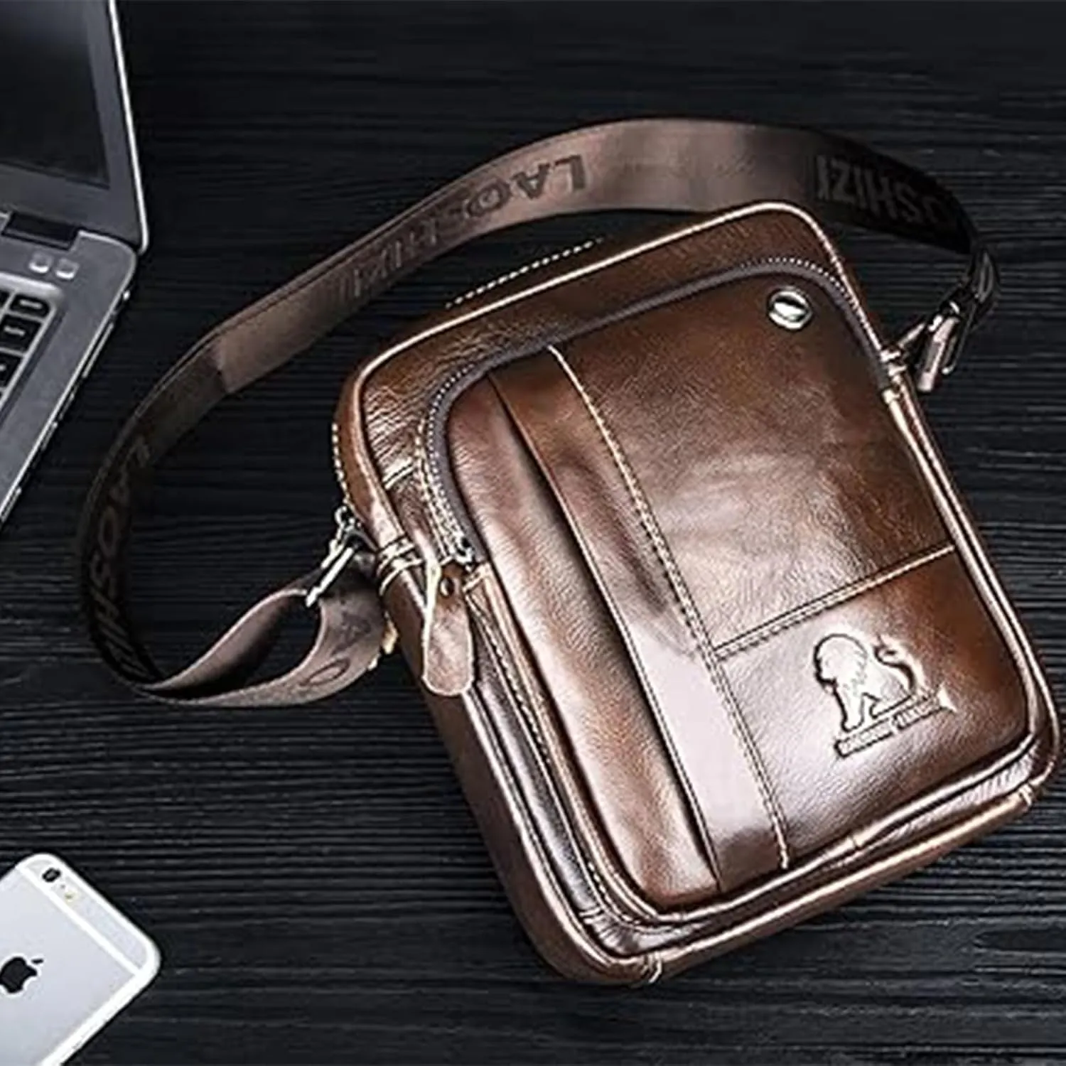 Small Crossbody Bags for Men Women,Genuine Leather Messenger Purse,Trendy Design Satchel Bag