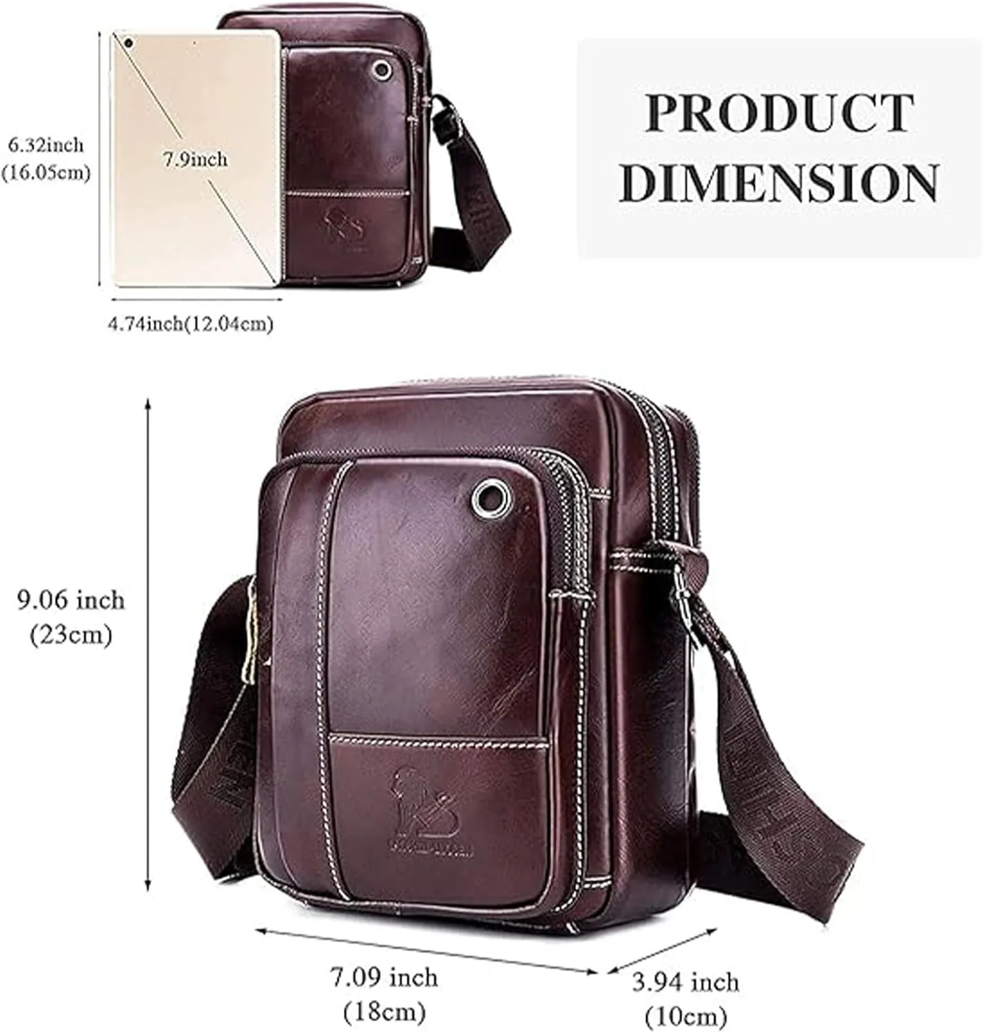 Small Crossbody Bags for Men Women,Genuine Leather Messenger Purse,Trendy Design Satchel Bag