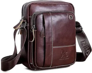 Small Crossbody Bags for Men Women,Genuine Leather Messenger Purse,Trendy Design Satchel Bag