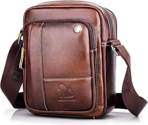 Small Crossbody Bags for Men Women,Genuine Leather Messenger Purse,Trendy Design Satchel Bag