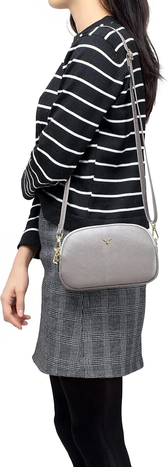 Small Crossbody Bags Genuine Leather Shoulder Handbags Trendy Design Cellphone Purses for Women and Girls