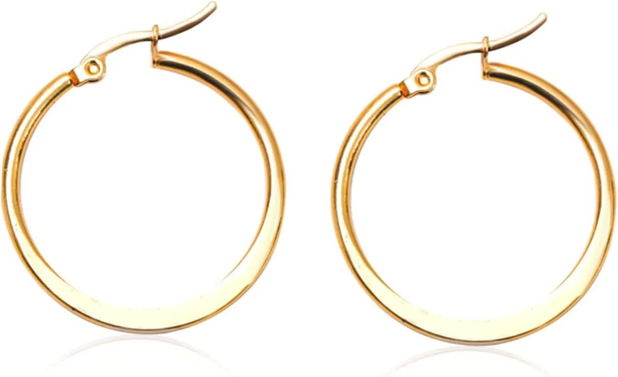 SOIMISS Stylish Loop Earrings for Women Large Hoop Dangle Earrings Nickel-free Gold Plated
