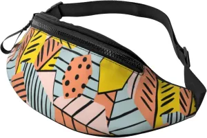 Sport Waist Bag For Men Women Abstract Trend Leaves Fanny Pack Casual Bum Bags Hiking Running Daypack