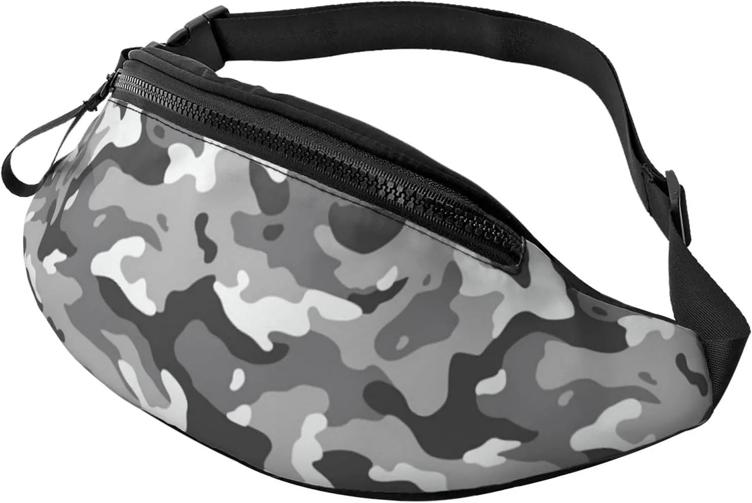 Sport Waist Bag For Men Women Camo Gray Pattern Fanny Pack Casual Bum Bags Hiking Running Belt Bags