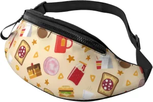 Sport Waist Bag For Men Women Food Pattern Fanny Pack Casual Bum Bags Hiking Running Belt Bags