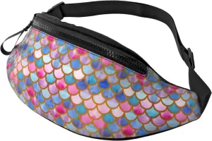 Sport Waist Bag For Men Women-Mermaid Scales Fanny Pack-Casual Bum Bags Hiking Running Belt Bags