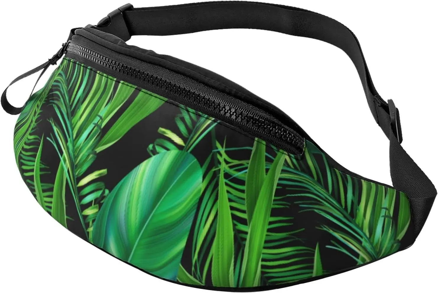 Sport Waist Bag For Men Women-Tropical Monstera Palm Tree Leaves Fanny Pack-Casual Bum Bags Hiking Running Belt Bags