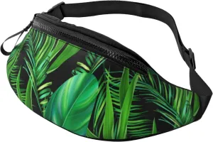 Sport Waist Bag For Men Women-Tropical Monstera Palm Tree Leaves Fanny Pack-Casual Bum Bags Hiking Running Belt Bags