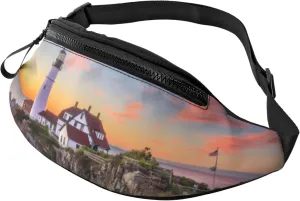 Sport Waist Bag For Men Women Usa Coastal Lighthouse Fanny Pack Casual Bum Bags Hiking Running Daypack