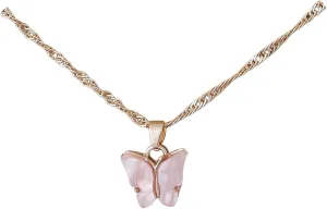 Sterling Silver Necklace for Women,Butterfly Adjustable Clavicle Chain Insect Necklace for Teen Gril Trendy Jewelry Gift
