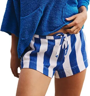 Striped Boxer Shorts for Women Cotton Y2k Shorts Pj Casual Summer Shorts Bottom Pajama Shorts Trendy 2024