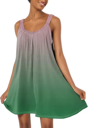Summer Dresses for Women Sleeveless Spaghetti Strap Boho Beach Dress Square Neck Pleated Mini Dress Swimsuit Coverup