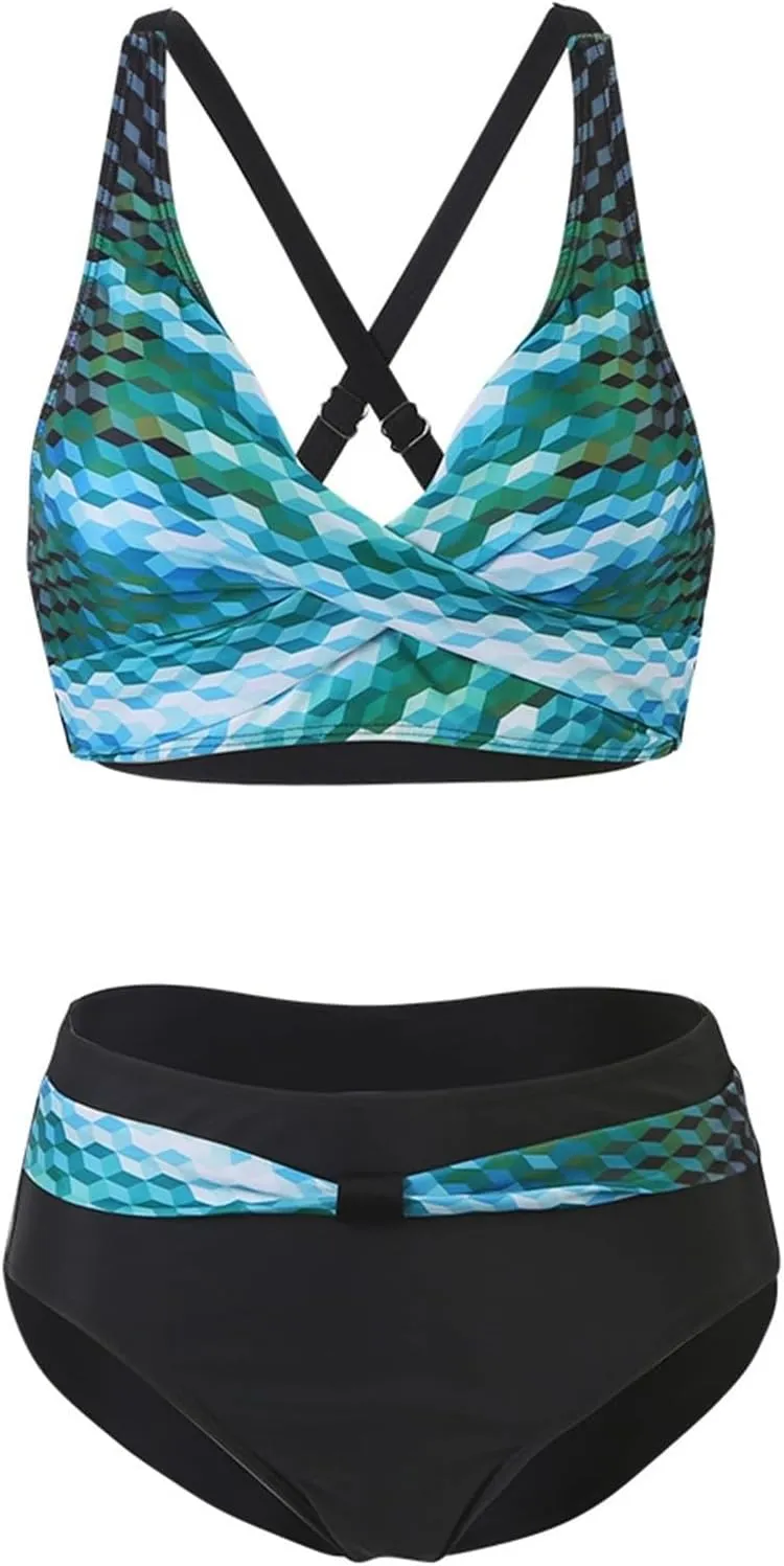 Swim Suits for Women 2025 High Waisted Bikini Sets Tummy Control Swimsuit Two Piece Bathing Suit