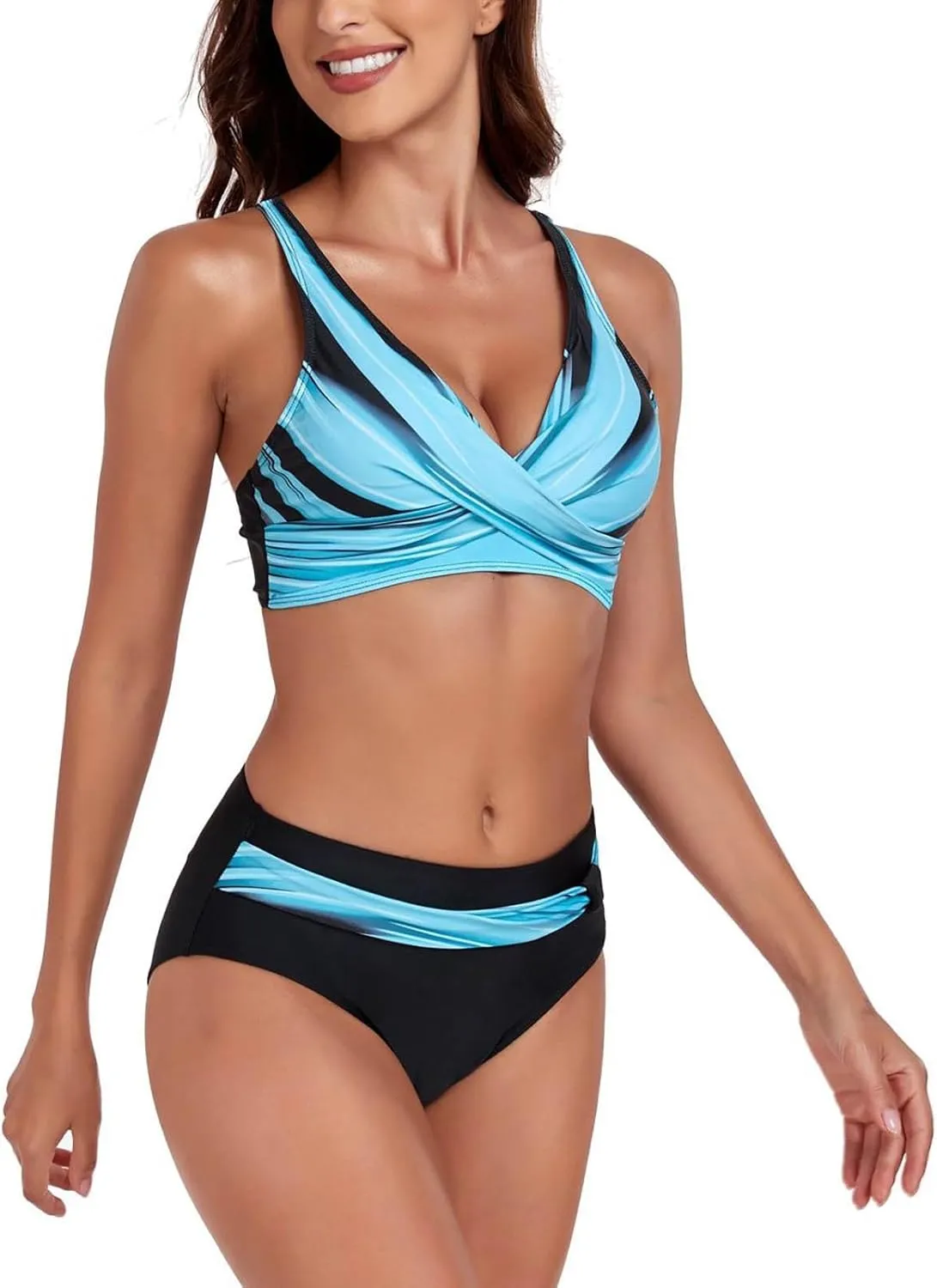 Swim Suits for Women 2025 High Waisted Bikini Sets Tummy Control Swimsuit Two Piece Bathing Suit