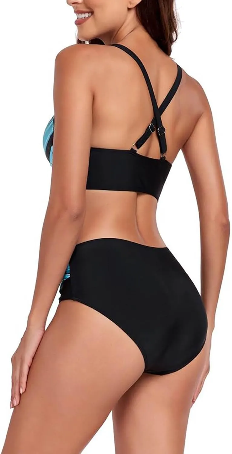 Swim Suits for Women 2025 High Waisted Bikini Sets Tummy Control Swimsuit Two Piece Bathing Suit