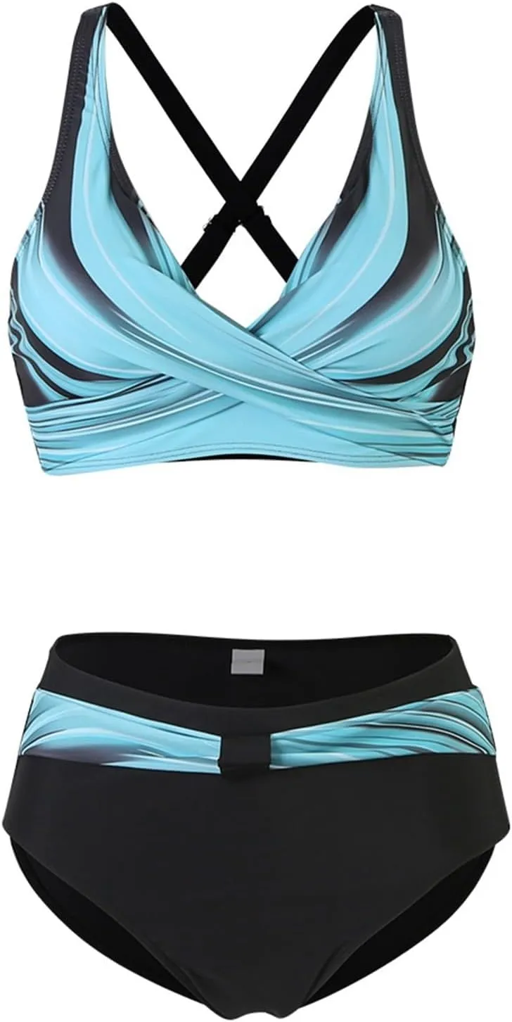 Swim Suits for Women 2025 High Waisted Bikini Sets Tummy Control Swimsuit Two Piece Bathing Suit