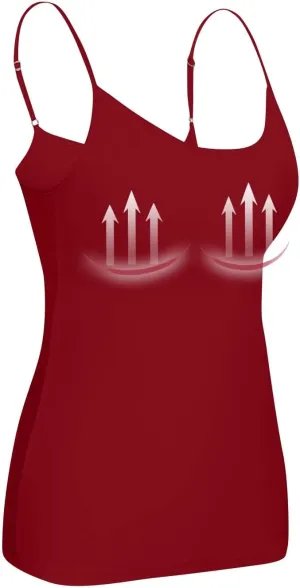 Tank Top for Women with Workout 2025 Camisole Padded Adjustable Spaghetti Strap Fitted Yoga Undershirts