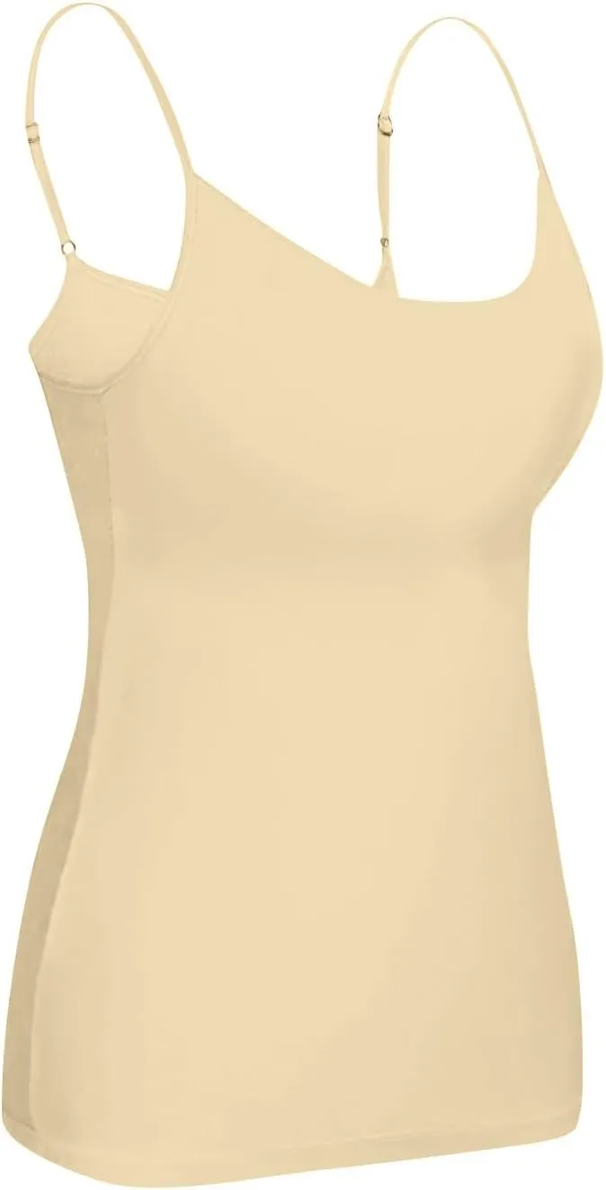 Tank Top for Women with Workout 2025 Camisole Padded Adjustable Spaghetti Strap Fitted Yoga Undershirts