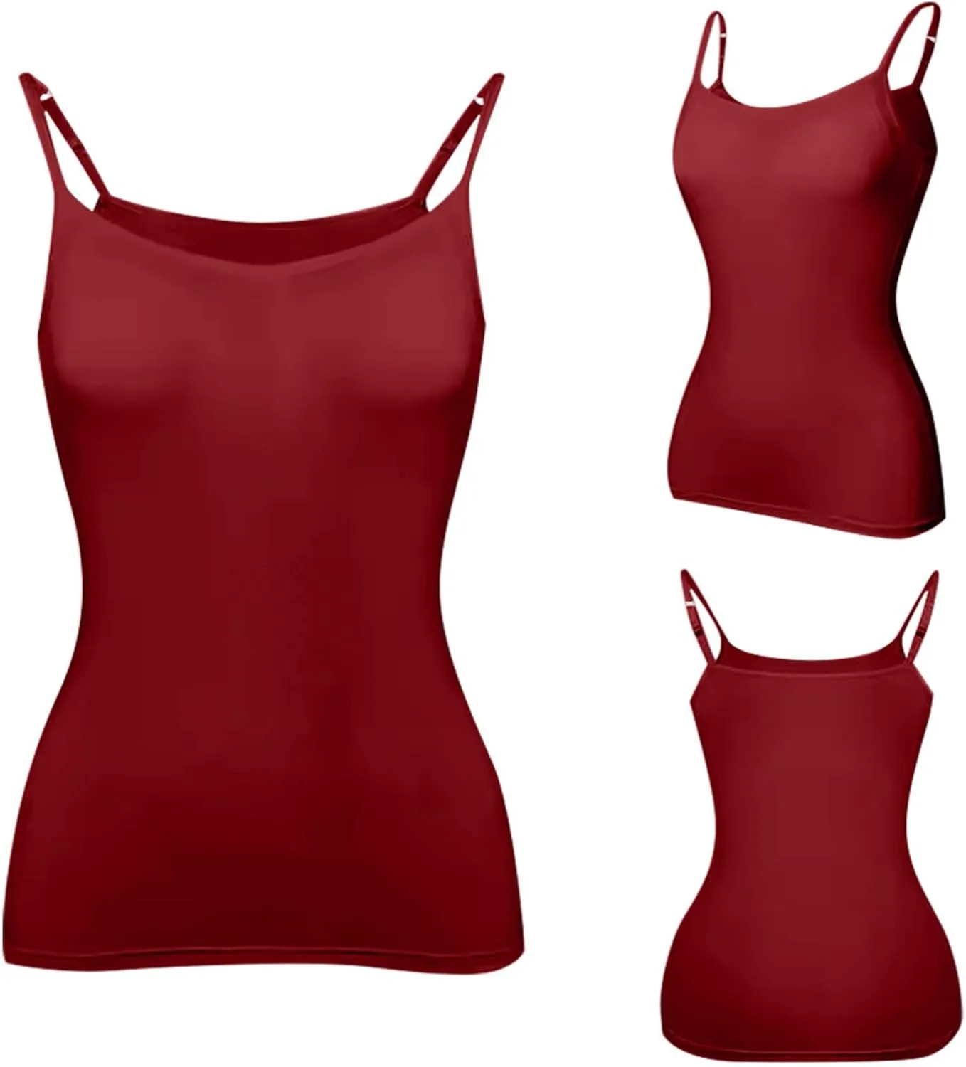 Tank Top for Women with Workout 2025 Camisole Padded Adjustable Spaghetti Strap Fitted Yoga Undershirts