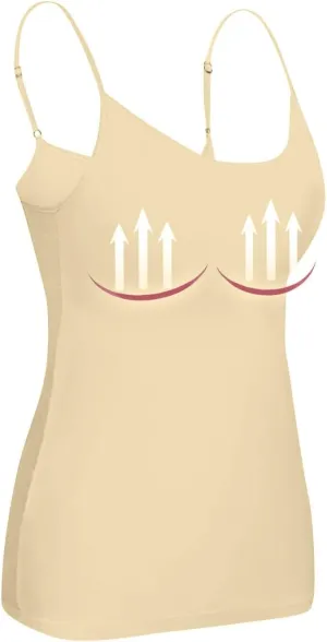 Tank Top for Women with Workout 2025 Camisole Padded Adjustable Spaghetti Strap Fitted Yoga Undershirts